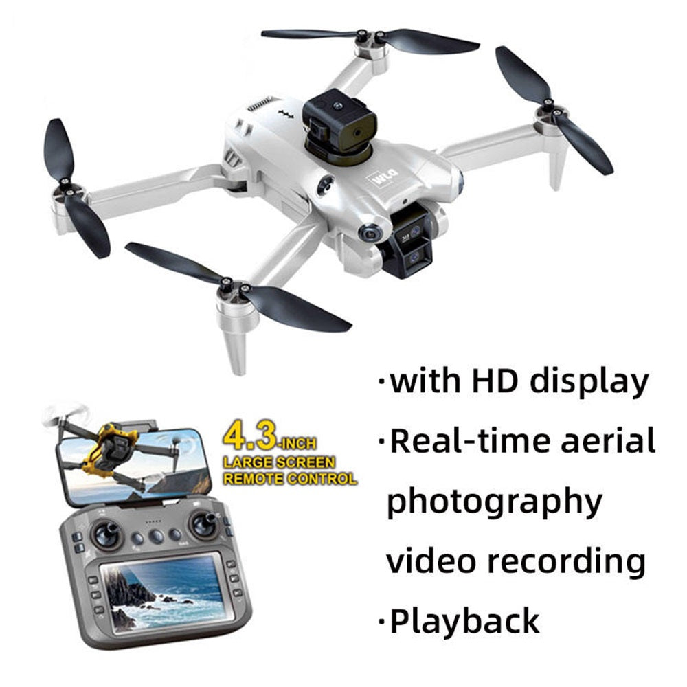 DJW M4 Ultra Foldable Drone with 4K Dual Camera, Display Controller, Brushless Motor, Optical Flow Positioning, WiFi FPV, Altitude Hold, Gesture Selfie & 360° Flips for Kids & Adults