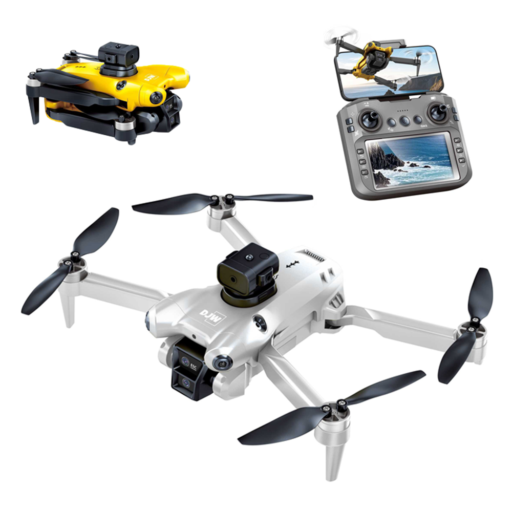 DJW M4 Ultra Foldable Drone with 4K Dual Camera, Display Controller, Brushless Motor, Optical Flow Positioning, WiFi FPV, Altitude Hold, Gesture Selfie & 360° Flips for Kids & Adults