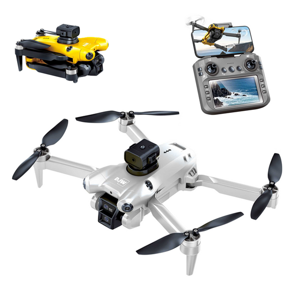 DJW M4 Ultra Foldable Drone with 4K Dual Camera, Display Controller, Brushless Motor, Optical Flow Positioning, WiFi FPV, Altitude Hold, Gesture Selfie & 360° Flips for Kids & Adults