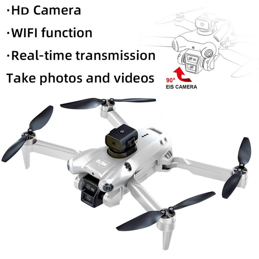 DJW M4 Ultra Foldable Drone with 4K Dual Camera, Display Controller, Brushless Motor, Optical Flow Positioning, WiFi FPV, Altitude Hold, Gesture Selfie & 360° Flips for Kids & Adults