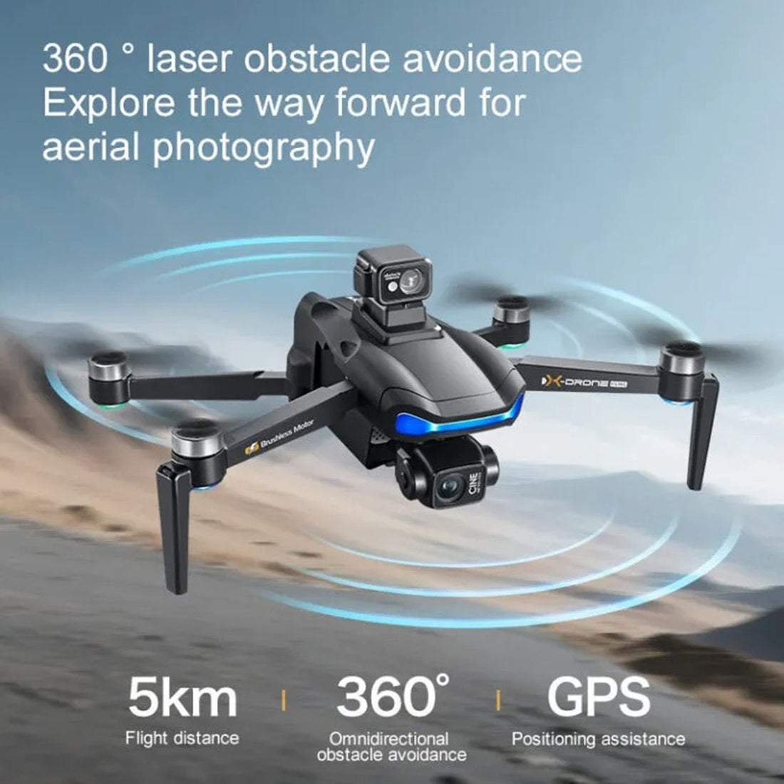 L3 Max GPS Drone with 3-Axis Gimbal Camera, 8K UHD Camera Drone, Display Remote Controller, Omnidirectional Obstacle Avoidance, Brushless Motor, Dual Battery Foldable FPV Drone for Kids & Adults