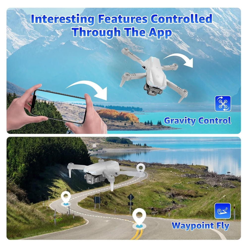 S33 GPS Drone 4K 1080p Dual HD Camera with Obstacle Avoidance Gesture Remote Control Flying Drone RC Mode Brushless Motor 2x1800mAh Rechargeable Battery