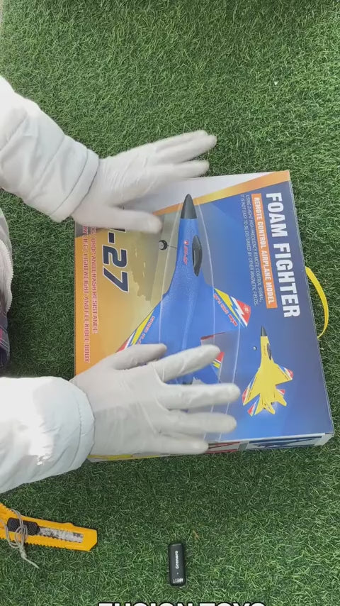 Remote Control Airplane for Kids & Adults, Epp Foam RC Airplane Jet Aircraft RC Glider Automatic Balance Gyro Plane with Night Lights, Stunt RC Gifts for Boys