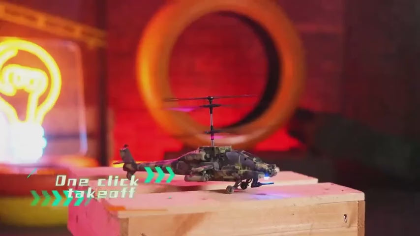 RC Helicopter 2.4 GHz Remote Controlled Flying Helicopter Toy with LED Lights, One Button Start & Altitude Hold Function Gifts for Kids Boys