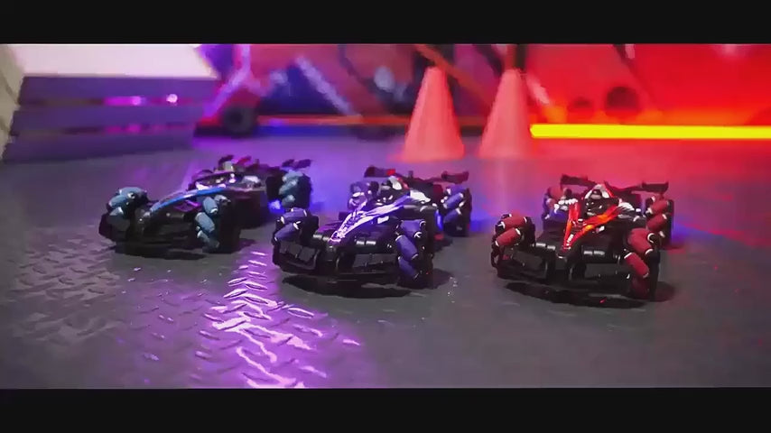 4WD 2.4GHz Drift RC Car with LED Light, F1 Music and Spray Off Road Remote Control Stunt Car 4x4 for 3+ Boys & Girls