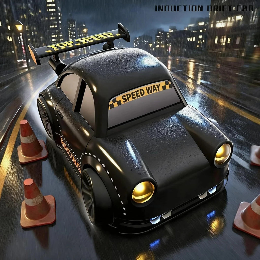 Remote Control Drift Car with Gesture Sensor, 360° Stunt RC Car with LED Lights, Rechargeable 2.4GHz Smart Follow Me & Escape Mode Racing Toy for Kids Boys Girls(Black)