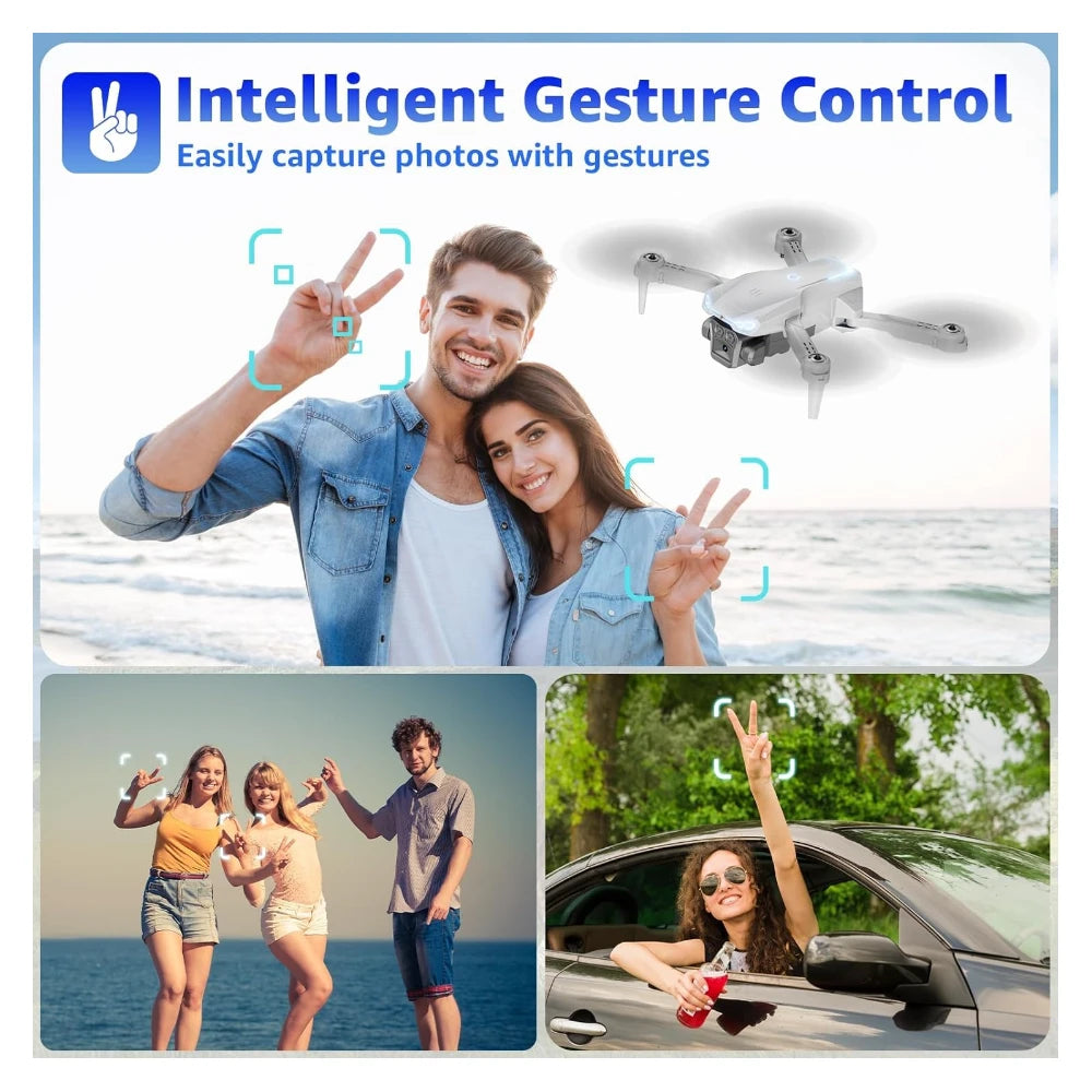 S33 GPS Drone 4K 1080p Dual HD Camera with Obstacle Avoidance Gesture Remote Control Flying Drone RC Mode Brushless Motor 2x1800mAh Rechargeable Battery